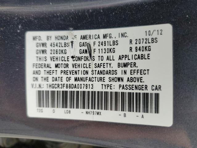 1HGCR3F88DA007913 - 2013 HONDA ACCORD EXL GRAY photo 12