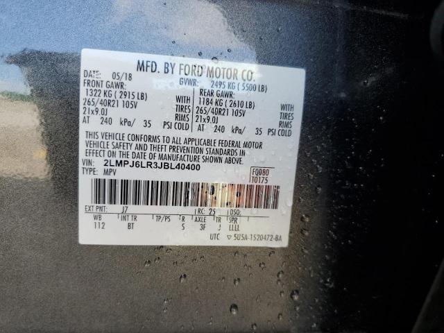 2LMPJ6LR3JBL40400 - 2018 LINCOLN MKX RESERVE Մոխրագույն լուսանկար 14