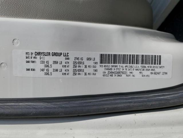 2D4RN4DG0BR796221 - 2011 DODGE GRAND CARA EXPRESS WHITE photo 13