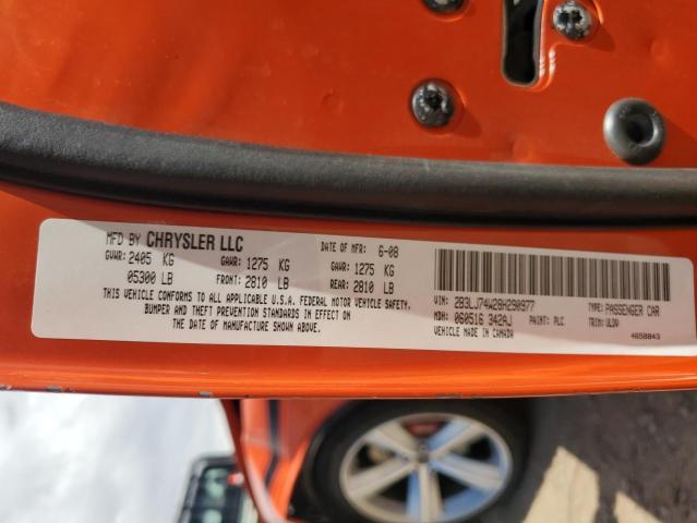 2B3LJ74W28H290977 - 2008 DODGE CHALLENGER SRT-8 橙色 照片 12
