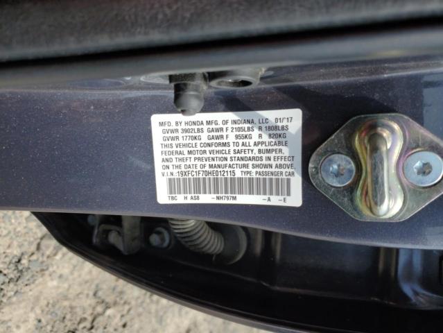 19XFC1F70HE012115 - 2017 HONDA CIVIC EXL 灰色 照片 13