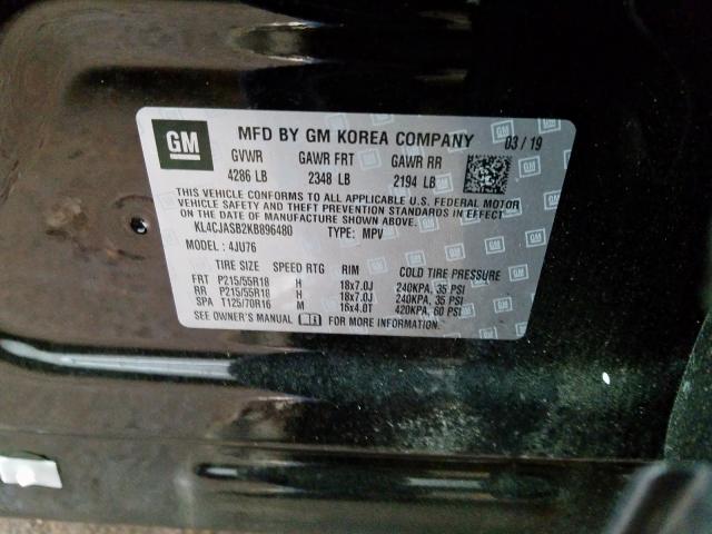 KL4CJASB2KB896480 - 2019 BUICK ENCORE PREFERRED  фото 10