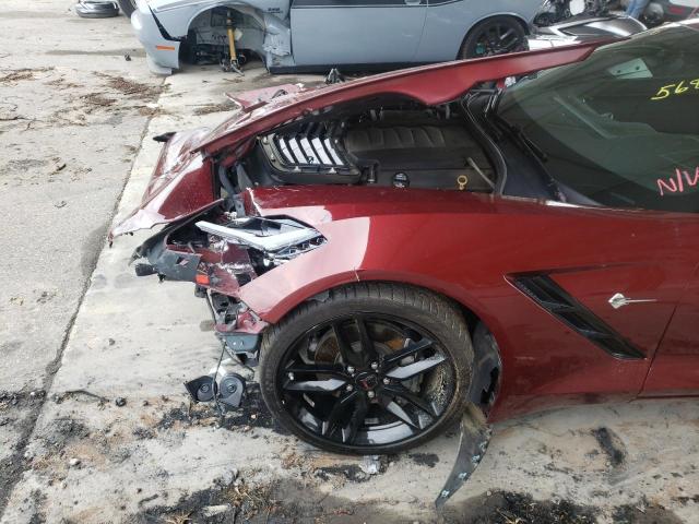 1G1YB2D76K5112283 - 2019 CHEVROLET CORVETTE STINGRAY 1LT MAROON photo 10