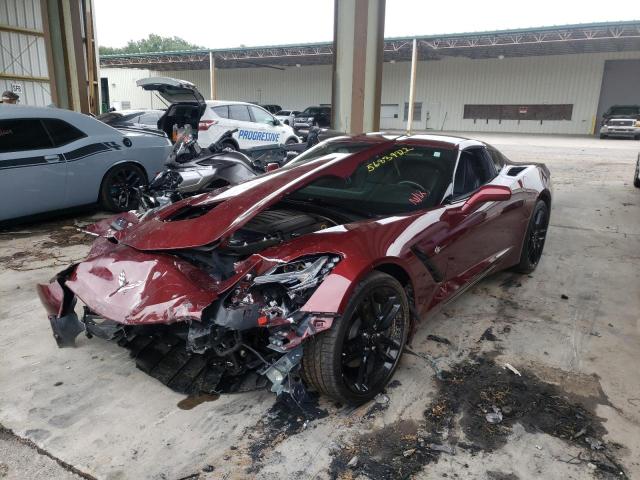 1G1YB2D76K5112283 - 2019 CHEVROLET CORVETTE STINGRAY 1LT MAROON photo 2