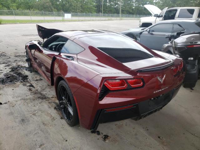 1G1YB2D76K5112283 - 2019 CHEVROLET CORVETTE STINGRAY 1LT MAROON photo 3