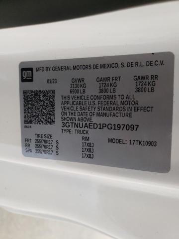 3GTNUAED1PG197097 - 2023 GMC SIERRA K1500 WHITE photo 12