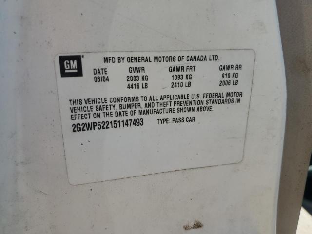 2G2WP522151147493 - 2005 PONTIAC GRAND PRIX 白色 照片 12