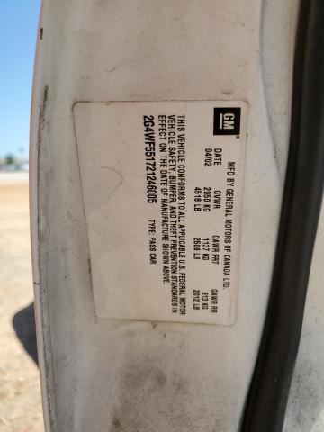 2G4WF551721246005 - 2002 BUICK REGAL GS WHITE photo 12