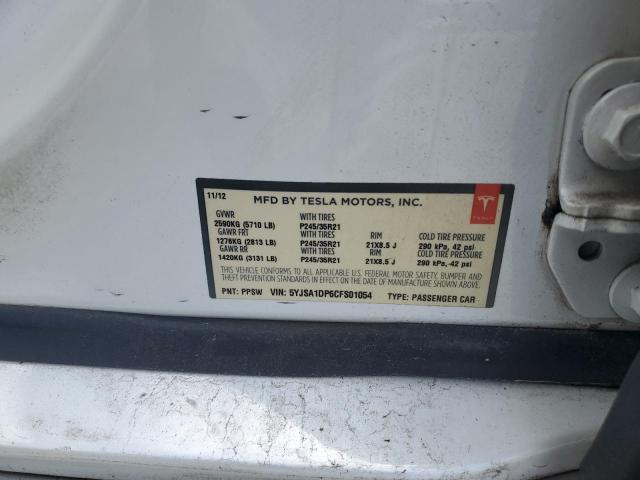 5YJSA1DP6CFS01054 - 2012 TESLA MODEL S Ağ foto 13