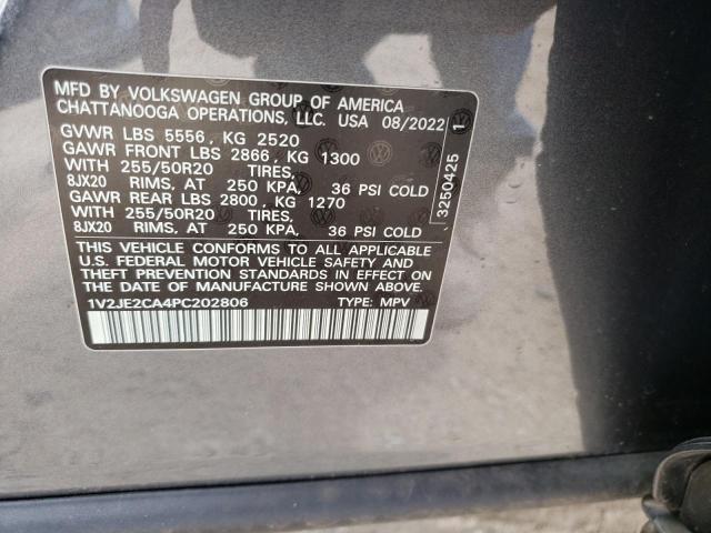 1V2JE2CA4PC202806 - 2023 VOLKSWAGEN ATLAS CROS SE GRAY photo 13