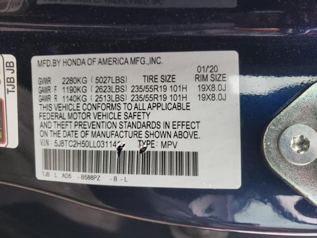 5J8TC2H50LL031141 - 2020 ACURA RDX TECHNOLOGY BLUE photo 13