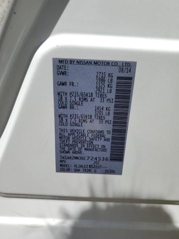 5N1AR2MN3EC724536 - 2014 NISSAN PATHFINDER S WHITE photo 13