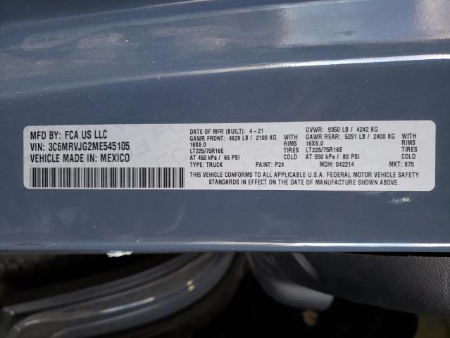 3C6MRVJG2ME545105 - 2021 RAM PROMASTER 3500 HIGH 蓝色 照片 13