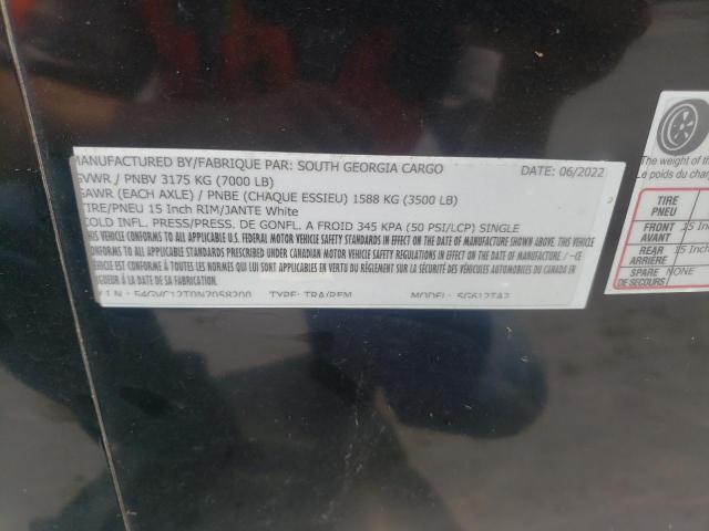 54GVC12T0N7058200 - 2022 TRAIL KING ENCLOSED შავი ფოტო 10