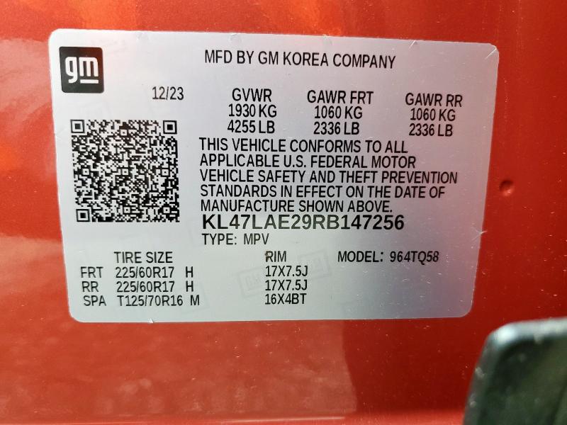 KL47LAE29RB147256 - 2024 BUICK ENVISTA PREFERRED ORANGE photo 12