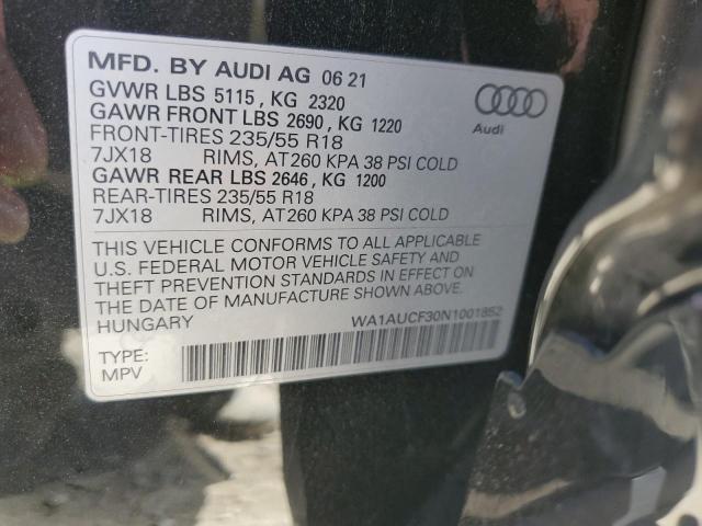 WA1AUCF30N1001852 - 2022 AUDI Q3 PREMIUM 40 BLACK photo 13