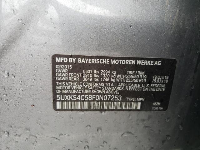 5UXKS4C58F0N07253 - 2015 BMW X5 XDRIVE35D SILVER photo 13