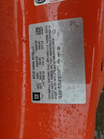 1G1FH1R78J0157634 - 2018 CHEVROLET CAMARO SS ORANGE photo 13