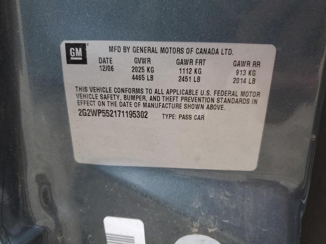 2G2WP552171195302 - 2007 PONTIAC GRAND PRIX 蓝色 照片 12