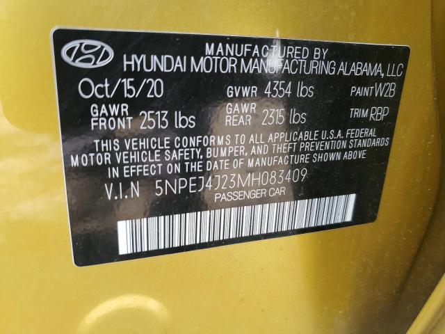 5NPEJ4J23MH083409 - 2021 HYUNDAI SONATA SEL PLUS GOLD photo 13