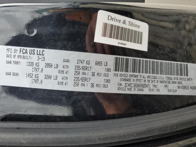 2C4RC1BG9KR665471 - 2019 CHRYSLER PACIFICA TOURING L BLACK photo 13