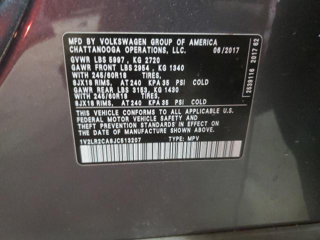 1V2LR2CA8JC513207 - 2018 VOLKSWAGEN ATLAS SE Gri fotoğraf 13