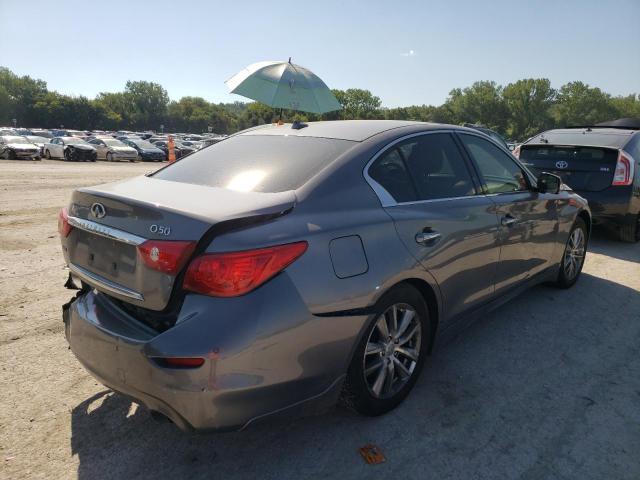 JN1BV7AR8EM689644 - 2014 INFINITI Q50 BASE GRAY photo 4