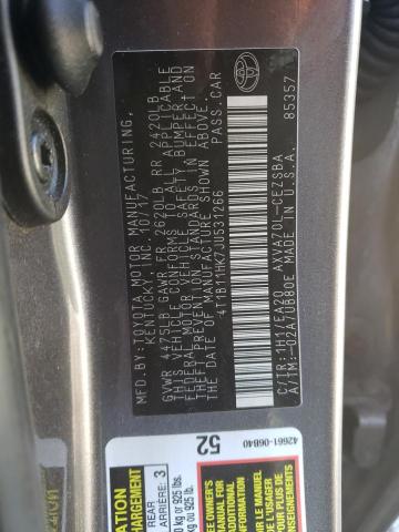 4T1B11HK7JU531266 - 2018 TOYOTA CAMRY L 灰色 照片 12