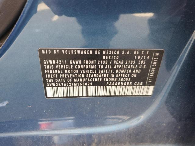 3VW2K7AJ2FM355029 - 2015 VOLKSWAGEN JETTA BASE Blau Foto 12