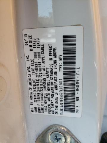 5J6TF1H57FL001617 - 2015 HONDA CROSSTOUR EXL თეთრი ფოტო 12