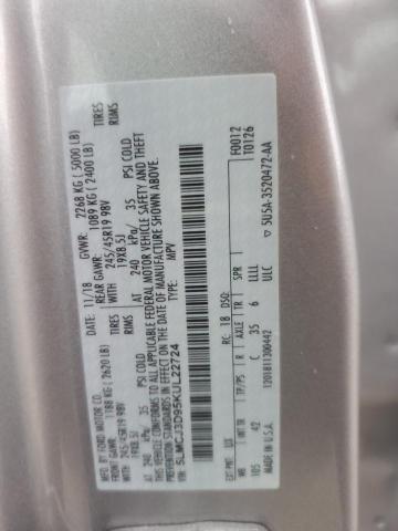 5LMCJ3D95KUL22724 - 2019 LINCOLN MKC RESERVE ვერცხლისფერი ფოტო 12