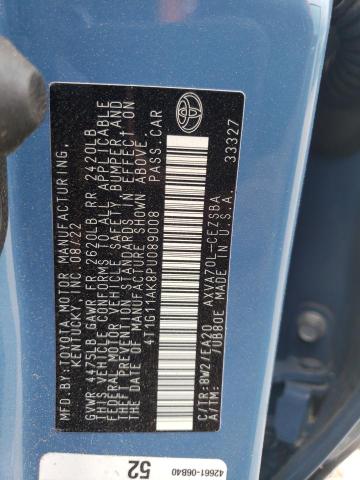 4T1G11AK8PU089008 - 2023 TOYOTA CAMRY SE NIGHT SHADE BLUE photo 12