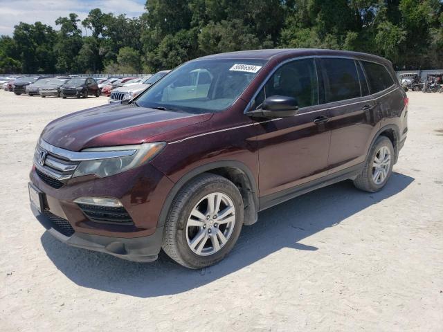 5FNYF6H17HB006277 - 2017 HONDA PILOT LX BURGUNDY photo 1