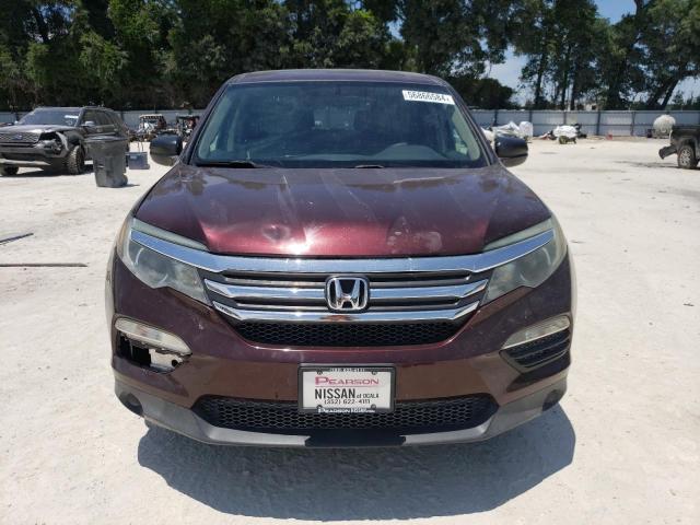 5FNYF6H17HB006277 - 2017 HONDA PILOT LX BURGUNDY photo 5