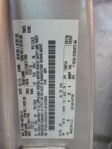 1FMCU0GX2FUB30282 - 2015 FORD ESCAPE SE SILVER photo 14