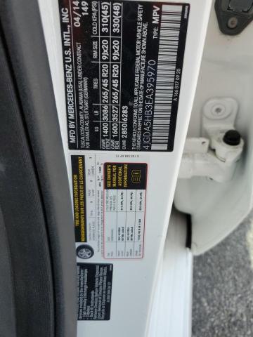 4JGDA5HB3EA395970 - 2014 MERCEDES-BENZ ML 350 4MATIC WHITE photo 13