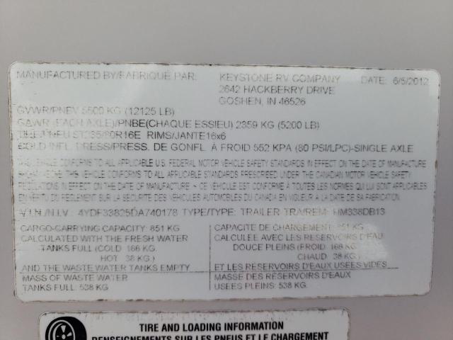 4YDF33825DA740178 - 2013 KEYSTONE MONTANA 双色 照片 10