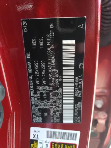 5TDEBRCHXLS013409 - 2020 TOYOTA HIGHLANDER HYBRID PLATINUM RED photo 13