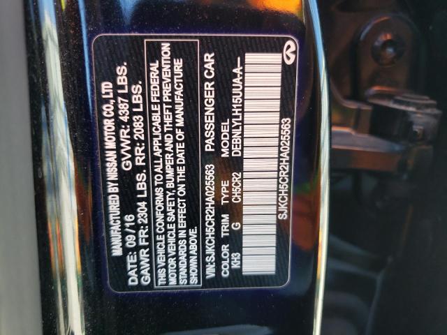 SJKCH5CR2HA025563 - 2017 INFINITI QX30 BASE BLACK photo 12