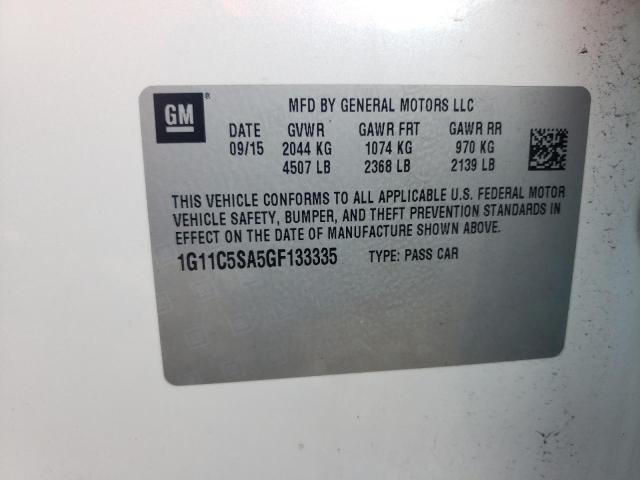 1G11C5SA5GF133335 - 2016 CHEVROLET MALIBU LIM LT 白色 照片 12