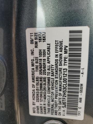 5J6TF2H53CL001213 - 2012 HONDA CROSSTOUR EXL მწვანე ფოტო 12