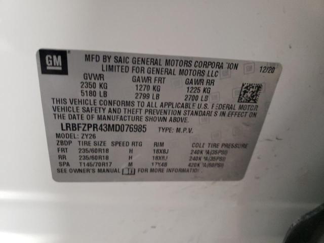 LRBFZPR43MD076985 - 2021 BUICK ENVISION ESSENCE GRAY photo 12