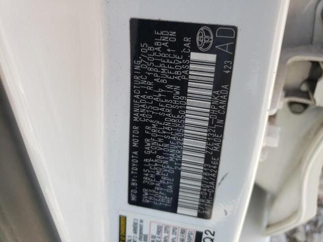 2T1KR32E05C550109 - 2005 TOYOTA COROLLA MA XR WHITE photo 12