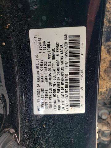 1HGCR2F75HA106485 - 2017 HONDA ACCORD EX BLACK photo 12