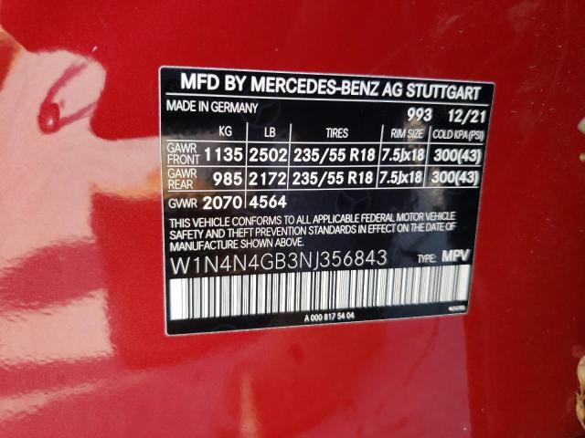 W1N4N4GB3NJ356843 - 2022 MERCEDES-BENZ GLA 250 RED photo 13