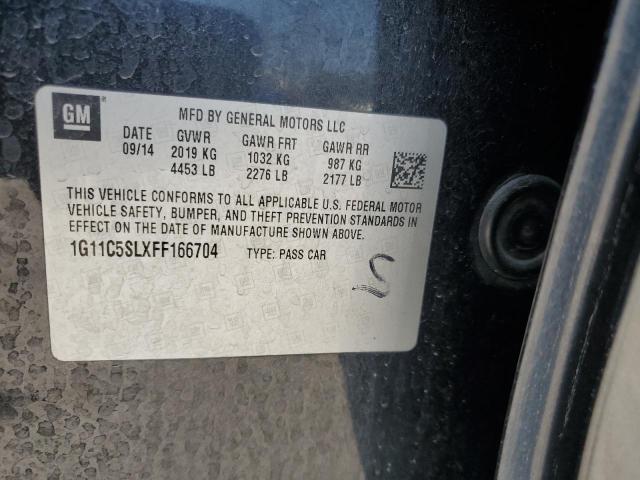 1G11C5SLXFF166704 - 2015 CHEVROLET MALIBU 1LT BLACK photo 13