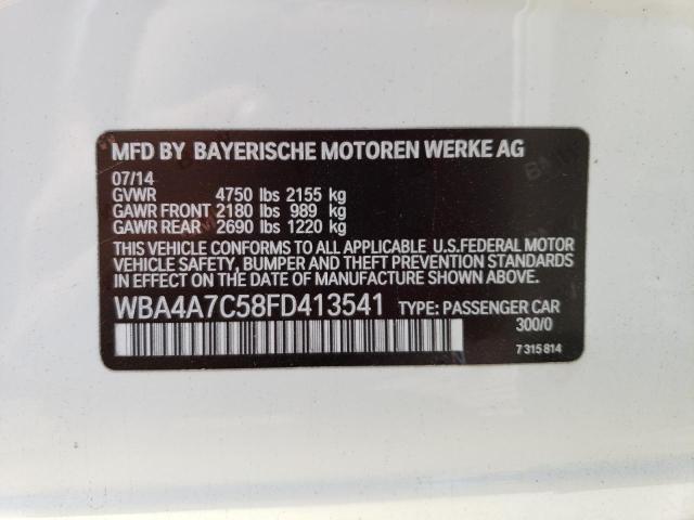 WBA4A7C58FD413541 - 2015 BMW 428 XI GRAN COUPE WHITE photo 12