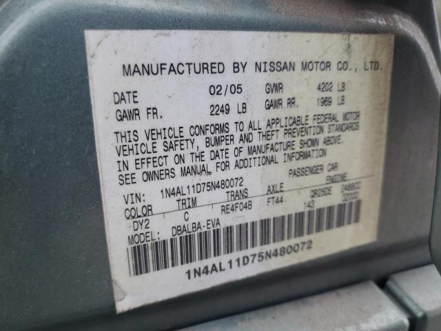 1N4AL11D75N480072 - 2005 NISSAN ALTIMA S GREEN photo 13