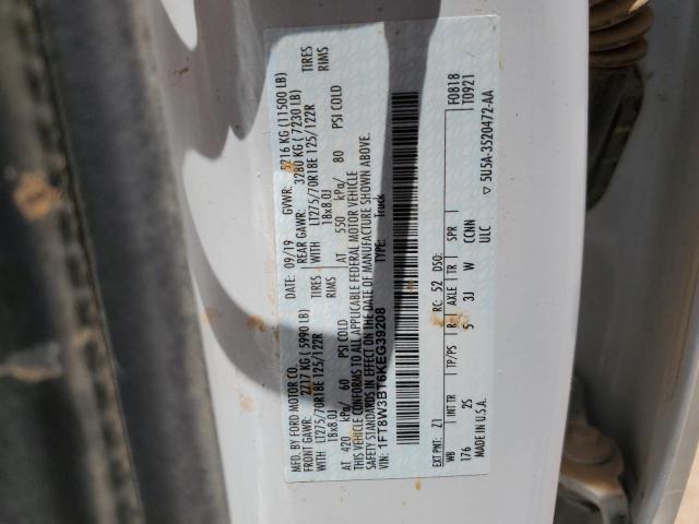 1FT8W3BT6KEG39208 - 2019 FORD F350 SUPER DUTY WHITE photo 12