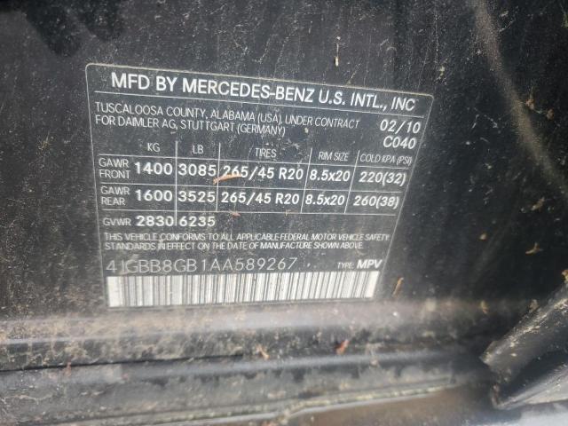 4JGBB8GB1AA589267 - 2010 MERCEDES-BENZ ML 350 4MATIC BLACK photo 13